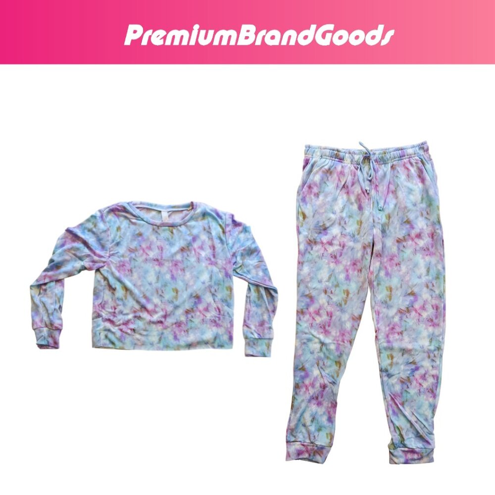 Women's 2 Piece Pajama Set Cozy Tie Dye Pants and Shirt